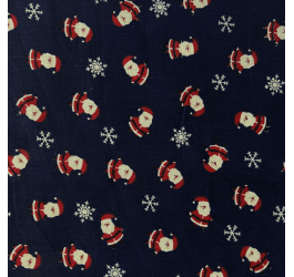 Tecido Tricoline Estampado Natal Papai Noel Fundo Marinho CL4111