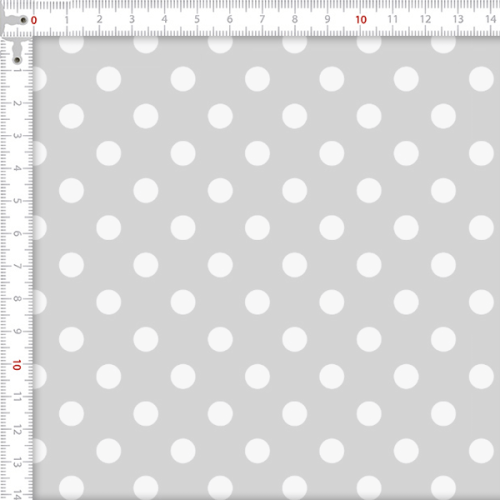 Tecido Tricoline Estampado Poá Grande Cinza Claro 1554v091