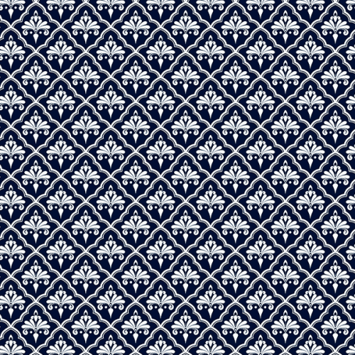 Tecido Tricoline Estampado Português Azul Marinho 1424V605