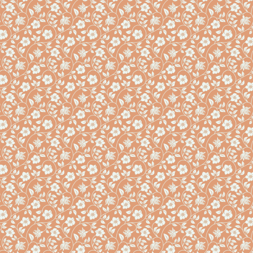 Tecido Tricoline Estampado Ramos de Flores Fundo Terra Seca 1407V273