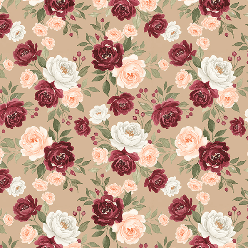 Tecido Tricoline Estampado Rosas Coloridas 9050V409