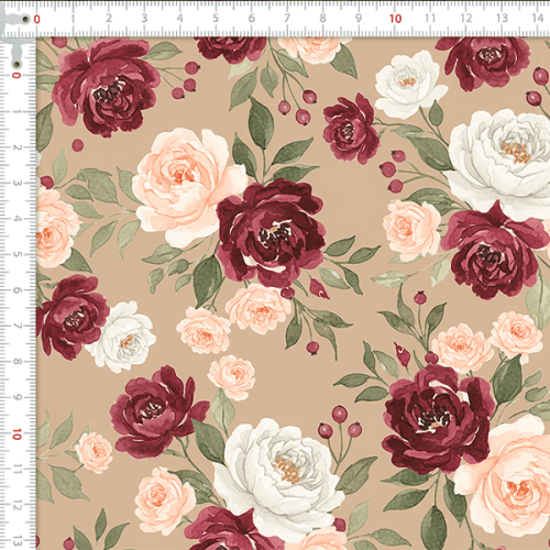 Tecido Tricoline Estampado Rosas Coloridas 9050V409