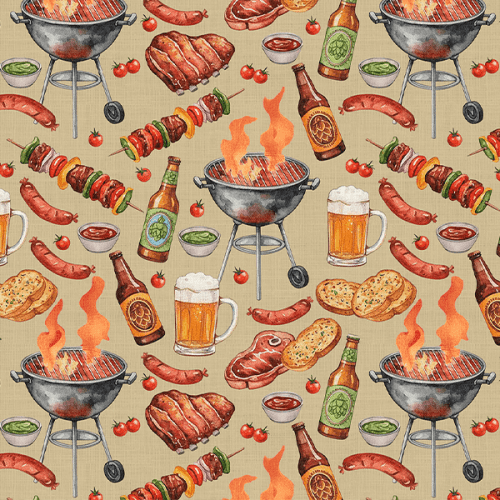 Tecido Tricoline Estampado Sextou Churrasco 9050V427