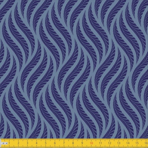 Tecido Tricoline Estampado Tramas Azul Must Have 1258v02