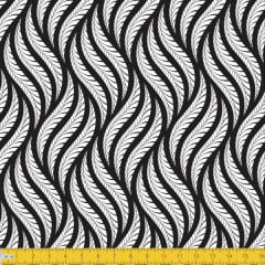 Tecido Tricoline Estampado Tramas Preto Must Have 1258v104