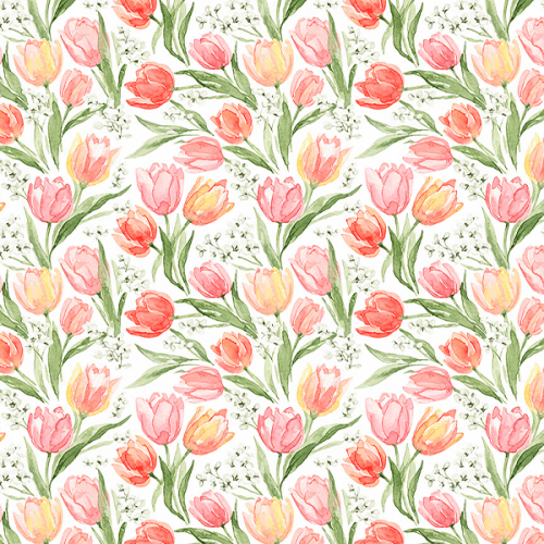 Tecido Tricoline Estampado Tulipas Aquareladas 9050V400