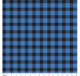 Tecido Tricoline Estampado Xadrez Azul e Preto 1361v07