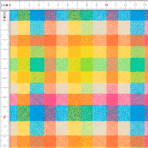 Tecido Tricoline Estampado Xadrez do Arraial Junino 9050v477