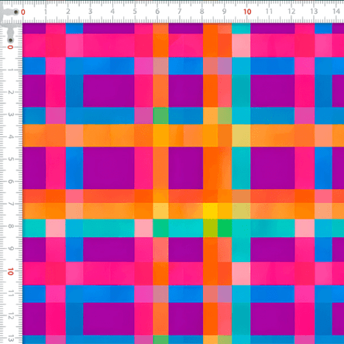 Tecido Tricoline Estampado Xadrez Grid Junino 9050v464