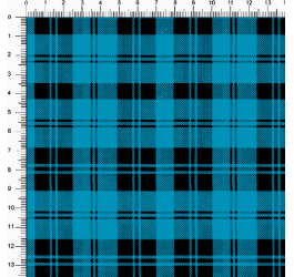 Tecido Tricoline Estampado Xadrez Médio Tiffany e Preto 1540v14