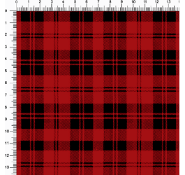 Tecido Tricoline Estampado Xadrez Médio Vermelho e Preto 1540v10