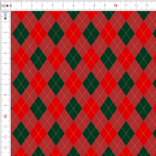 Tecido Tricoline Estampado Xadrez Natal Clássico 4126v001