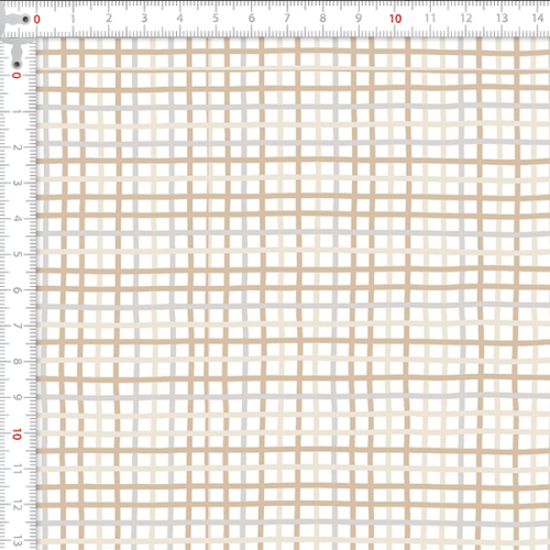 Tecido Tricoline Estampado Xadrez Trançado Miúdo Bege 3108V001