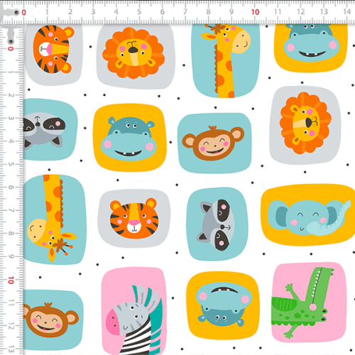 Tecido Tricoline Estampado Zoológico Maluco 9050V430