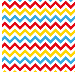 Tecido Tricoline Mista  Chevron Azul Vermelho e Amarelo ES10903065