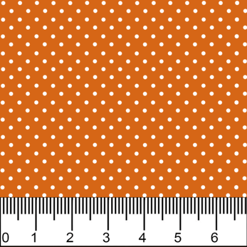 Tricoline Estampado Bolinha Mini Micro Branca Fundo Cenoura 1002V303