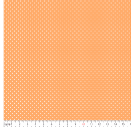 Tricoline Estampado Bolinha Mini Micro Branca Fundo Laranja Claro 1002v143