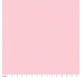 Tricoline Estampado Bolinha Mini Micro Branco Fundo Rosa Bebê 1002v097