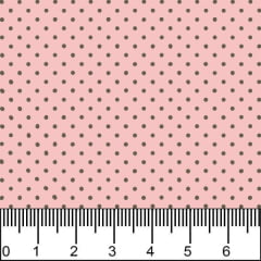 Tricoline Estampado Bolinha Mini Micro Marrom Fundo Rosa 1002v084 