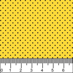 Tricoline Estampado Bolinhas  Mini micro Preto Fundo Amarelo 1002v114