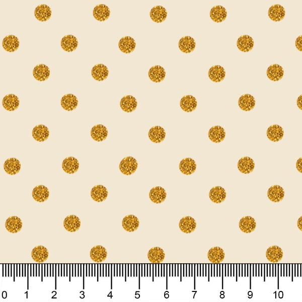 Tecido Tricoline Bolinhas de Natal Dourado Palha 1356v073