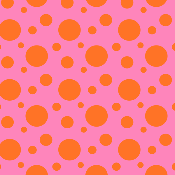 Tecido Tricoline Digital Estampado Bolas e Bolinhas Laranja e Rosa 9102E730