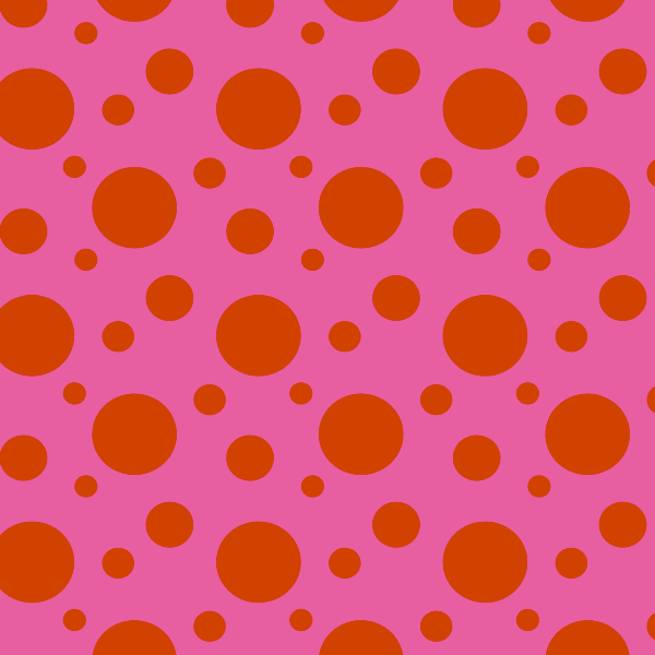 Tecido Tricoline Digital Estampado Bolas e Bolinhas Laranja Escuro e Rosa 9102E727