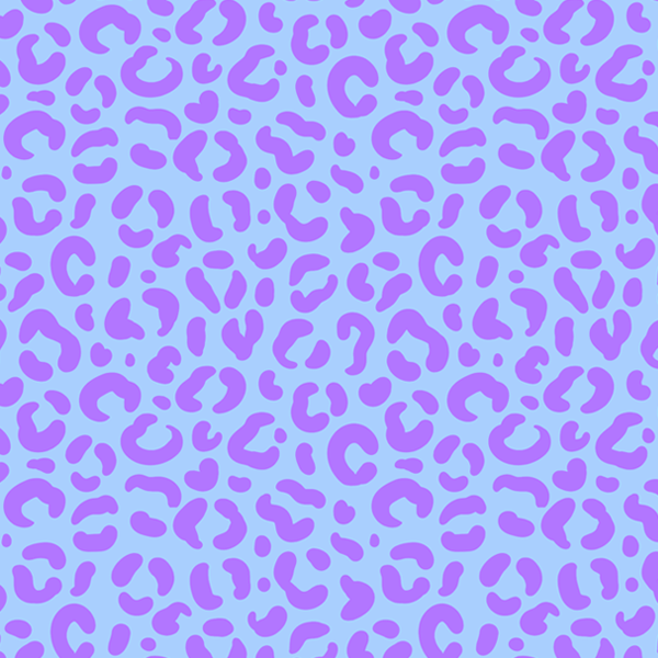 Tecido Tricoline Digital Estampado Onça Lilás e Azul Claro 9102E741