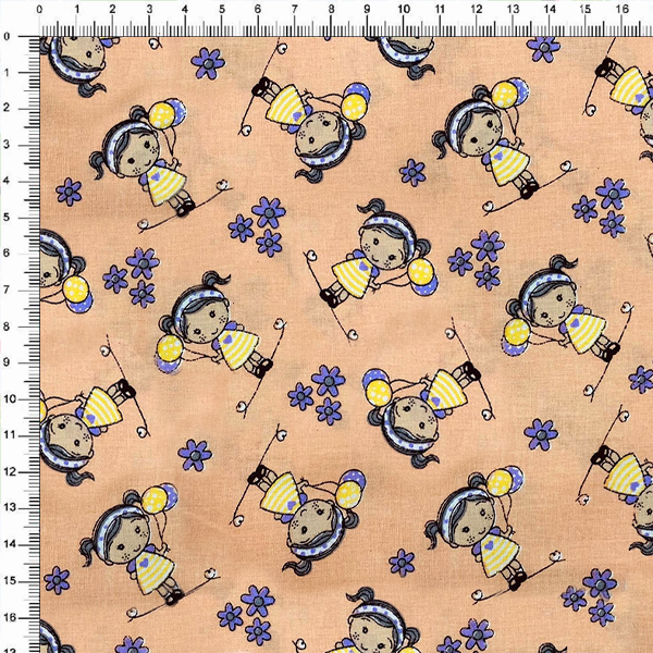 Tecido Tricoline Estampado Albany Fundo Bege 18398v01