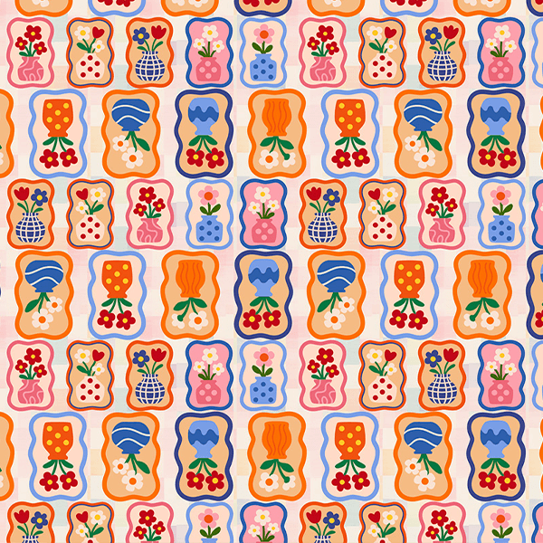 Tecido Tricoline Estampado Artesanato Floral 9050V406