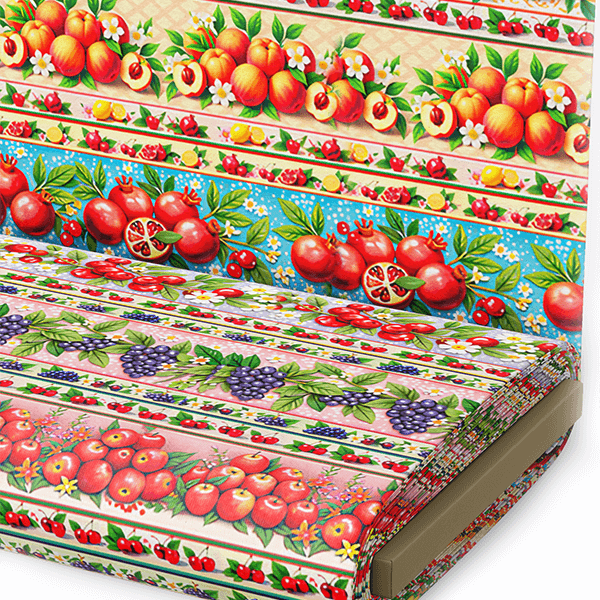 Tecido Tricoline Estampado Barrados Feira de Frutas 9050V425