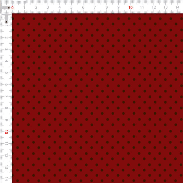 Tecido Tricoline Estampado Bolinha Poá Fundo Vermelho 03191-1097