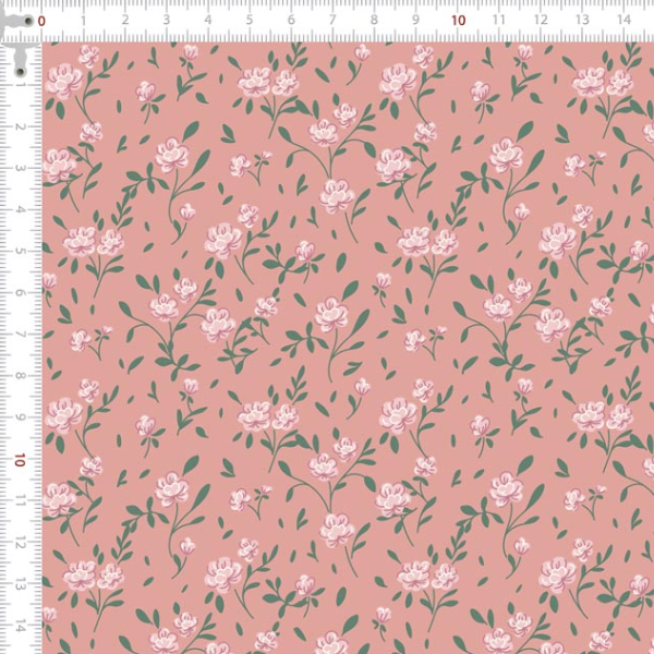 Tecido Tricoline Estampado Buquê Encantado Rosê 4117V001