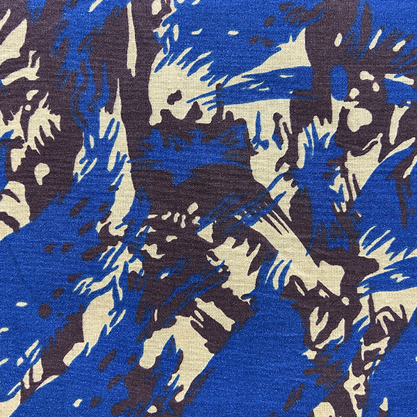 Tecido Tricoline Estampado Camuflado Militar Azul 3232-16