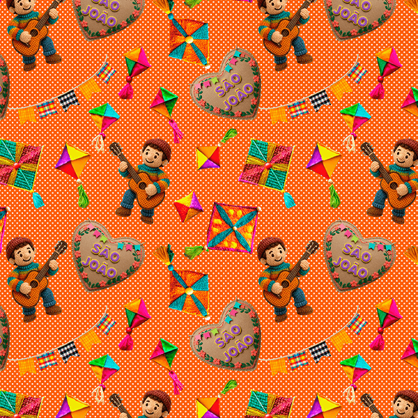 Tecido Tricoline Estampado Cantor do São João Junino 9050v469