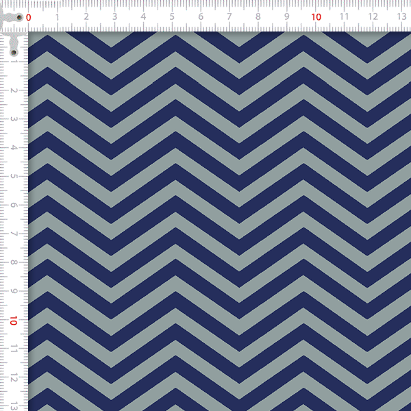 Tecido Tricoline Estampado Chevron Azul Claro e Azul Escuro 2625v04