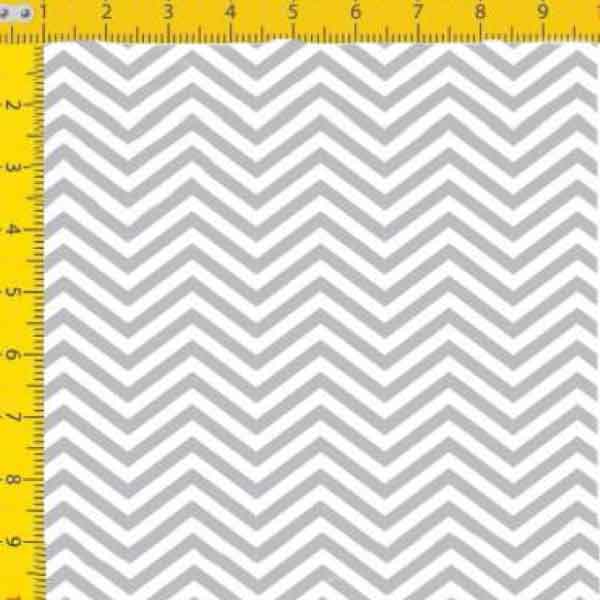 Tecido Tricoline Estampado Chevron Cinza Pequeno 1209vr01