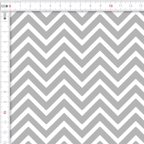 Tecido Tricoline Estampado Chevron Cinza 14538