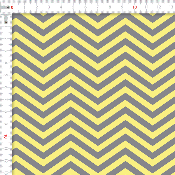 Tecido Tricoline Estampado Chevron Cinza Amarelo 2625v03