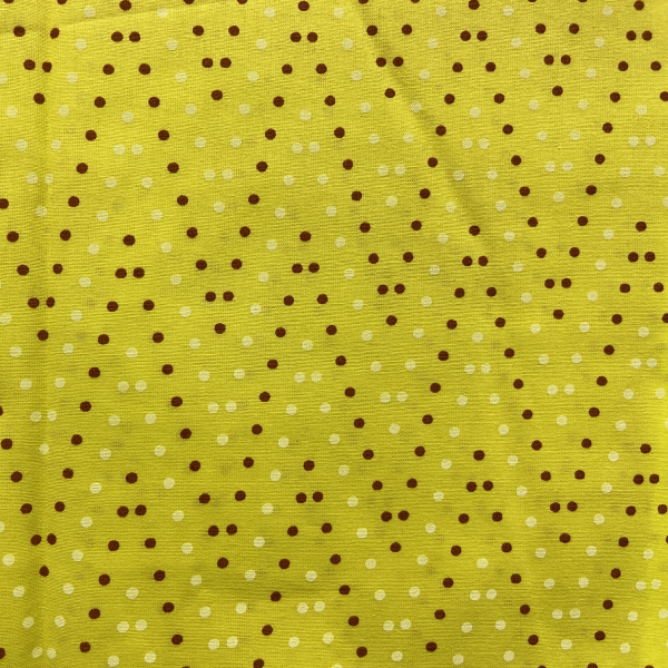 Tecido Tricoline Estampado Chevron Poá Vermelho e Amarelo CL2142