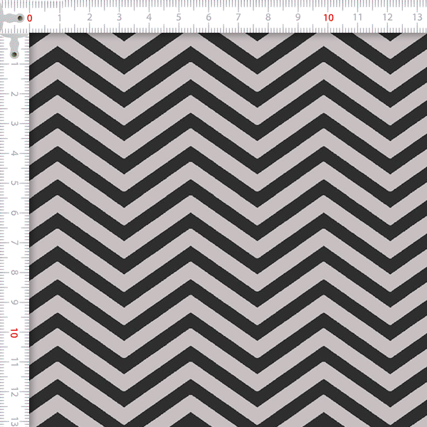 Tecido Tricoline Estampado Chevron Preto e Cinza 2625v05