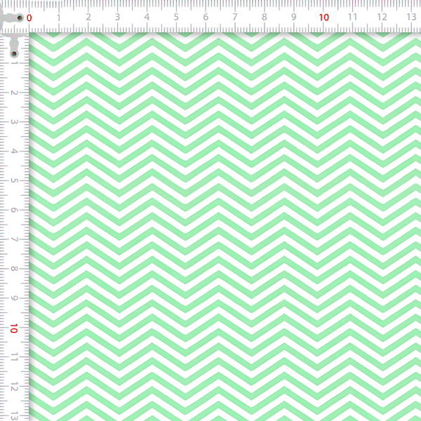 Tecido Tricoline Estampado  Chevron Verde Pequeno 1209v009