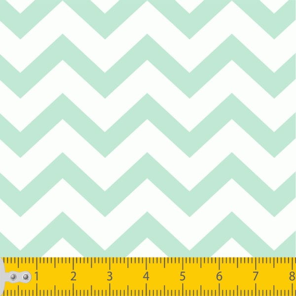 Tecido Tricoline Estampado Chevron Verde Claro 1068v09