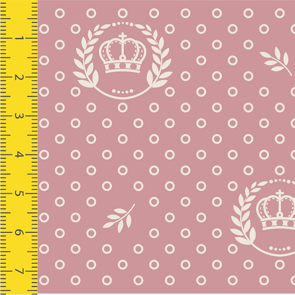 Tecido Tricoline Estampado Coroa Rosa Seco 1169v130