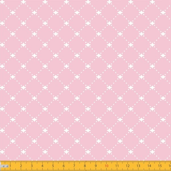 Tecido Tricoline Estampado Decorado Fundo Rosa 1192v081