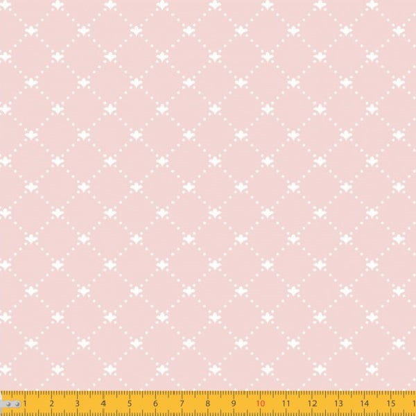 Tecido Tricoline Estampado Decorado Fundo Rose 1192v53