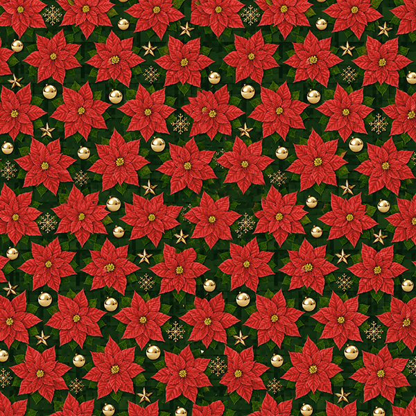 Tecido Tricoline Estampado Digital Flores de Natal A5424