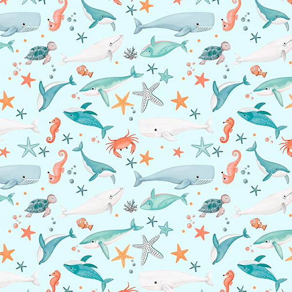 Tecido Tricoline Estampado Encontro Submarino 9050V443