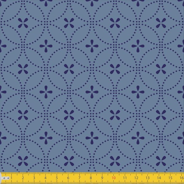 Tecido Tricoline Estampado Entrelinhas Azul Must Have 1234v02