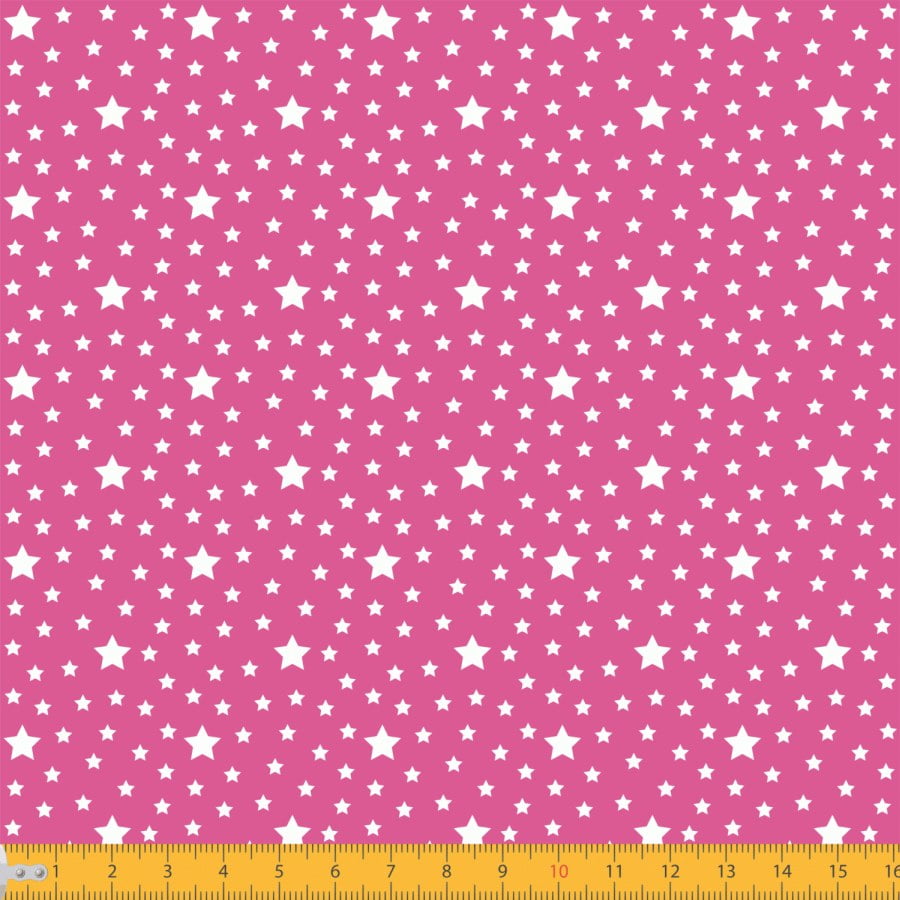 Tecido Tricoline Estampado Estrelas Fundo Pink 1229v108